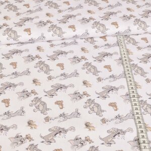 Cotton Fabric Swafing - Tom & Jerry on white