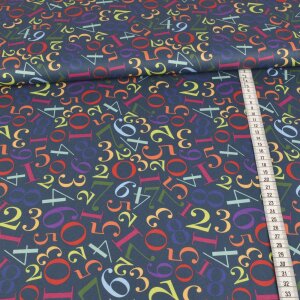 Cotton Fabric Swafing - Colorful numbers