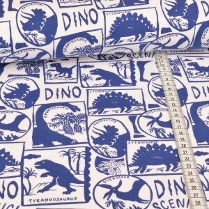 Jersey - Dinosaurs blue on white