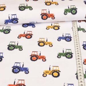 Jersey - Colorful tractors on white
