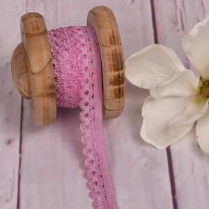 Elastic Lace Curved Edge Light Pink 20mm