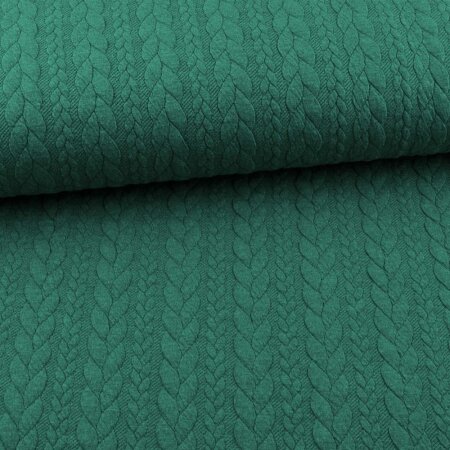 Knit Jaquard Knitted Fabric with Braid Pattern green