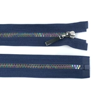 Rainbow Zipper Blue 40 cm length