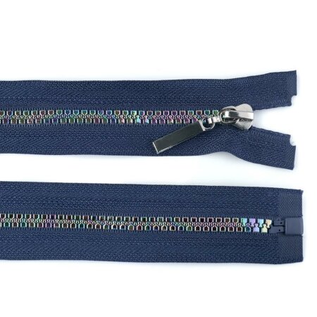 Rainbow Zipper Blue 60 cm length