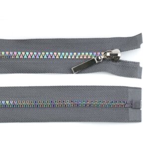 Rainbow Zipper Grey 40 cm length