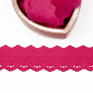 Lace Hearts Pink 50mm