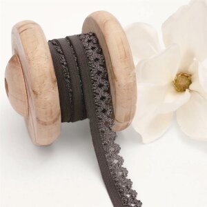 Elastic Lace Curved Edge Anthracite 20mm