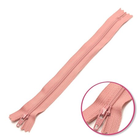 Zipper Dusky Rose Pink 12cm Non Seperable YKK (0561179-070)