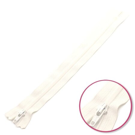 Zipper White Non Seperable YKK (0561179-501)