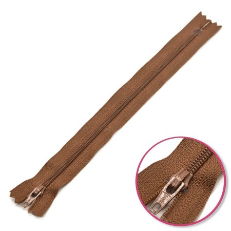 Zipper Light Brown 12cm Non Seperable YKK (0561179-568)