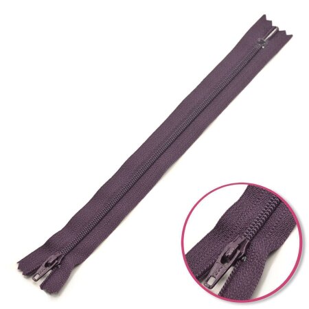 Zipper plum 18cm  Non Seperable YKK (0561179-867)