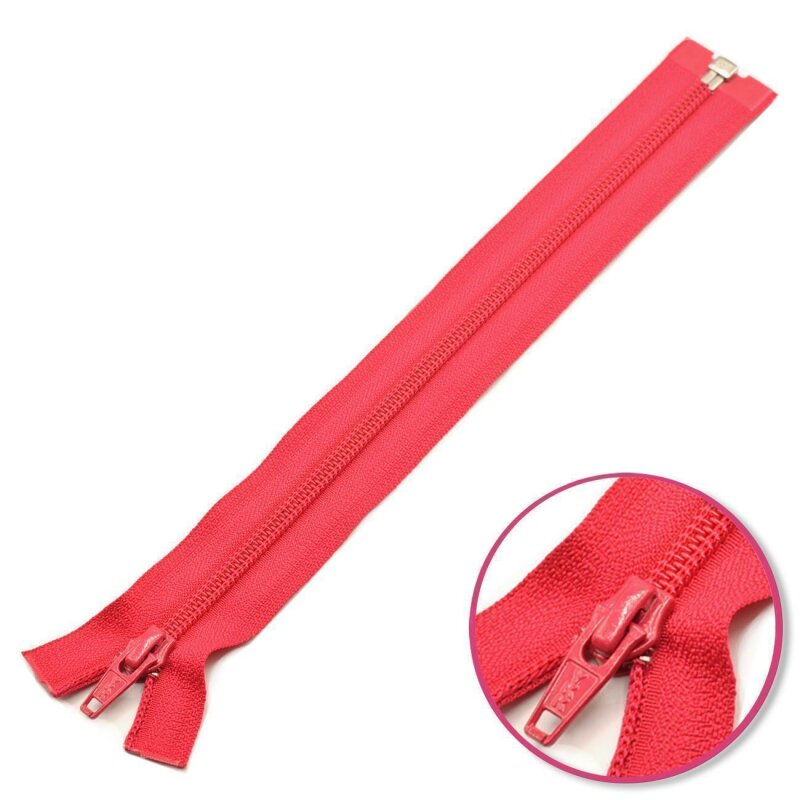 dark pink Set of 3 zippers 25 cm not separable
