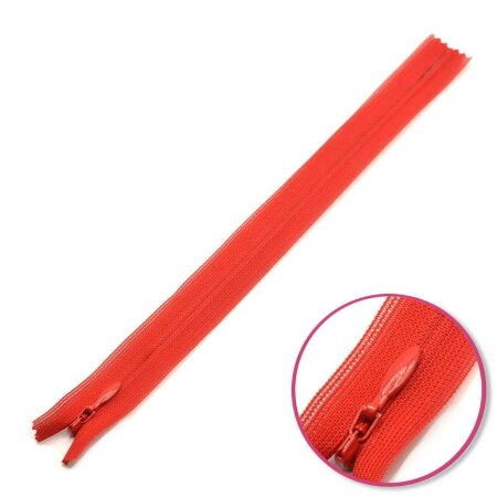 Concealed Zipper Red 22cm Non Seperable YKK (0004715-519)