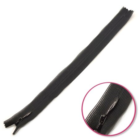 Concealed Zipper Black 22cm Non Seperable YKK (0004715-580)