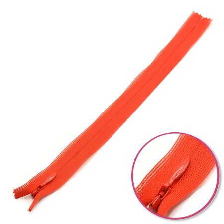 Concealed Zipper Light Red 22cm Non Seperable YKK (0004715-820)