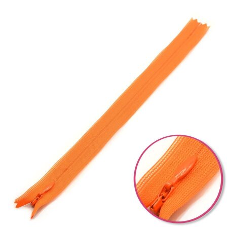 Concealed Zipper Orange 22cm Non Seperable YKK (0004715-849)