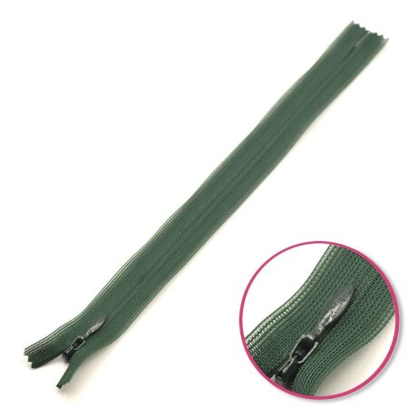 Concealed Zipper Dark Green 22cm Non Seperable YKK (0004715-890)