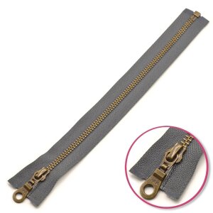 Zipper Slate-Grey Seperable Antique-Gold YKK (0503311-182)
