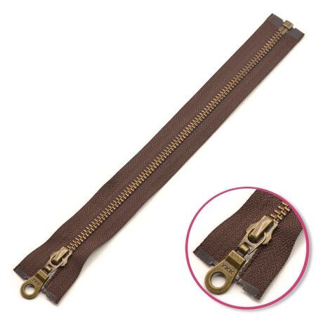 Zipper Dark Brown 25cm Seperable Antique-Gold YKK (0503311-570)