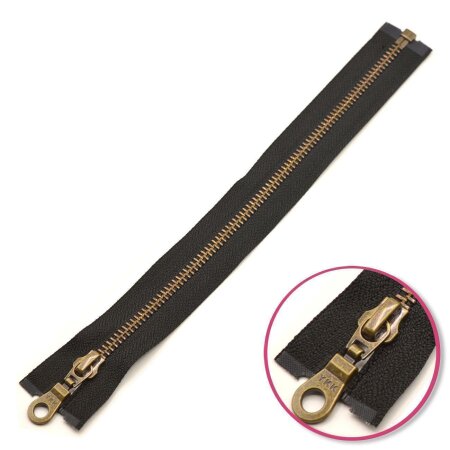 Zipper Black 25cm Seperable Antique-Gold YKK (0503311-580)