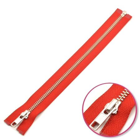 Zipper Red 25cm Seperable Silver YKK (0573985-519)