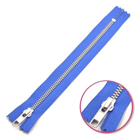 Zipper Royal-Blue 12cm Non Seperable Silver YKK (0573986-918)