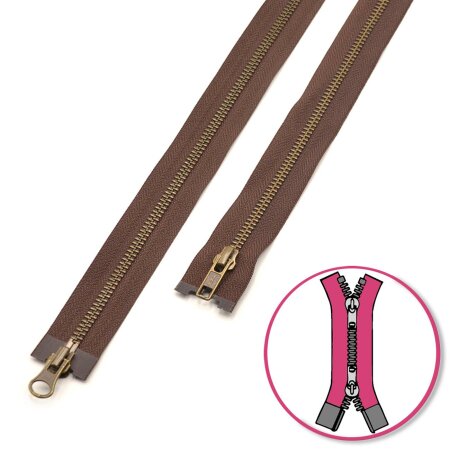 Zipper Dark Brown 40cm two-ways Seperable YKK (0593552-570)