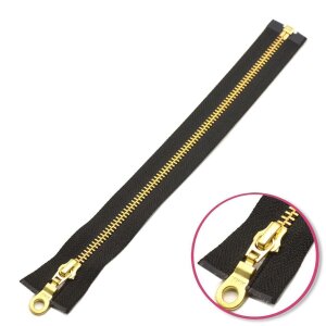 Zipper Black 25cm Seperable with Golden Teeth YKK...