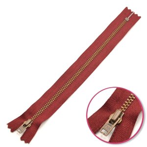 Zipper Burgundy Non Seperable with Teeth Metalic Antique...