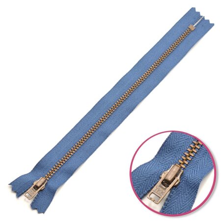 Zipper Denim-Blue Non Seperable with Teeth Metalic Antique YKK (0643475-839)