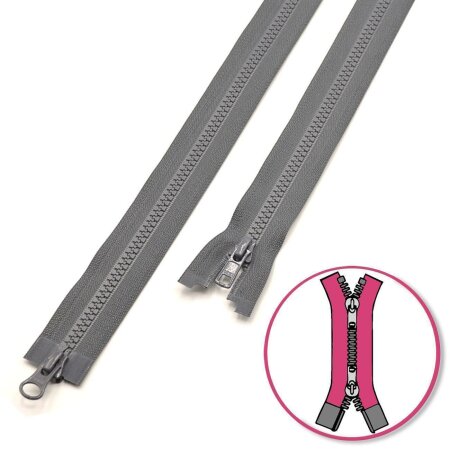 Zipper Slate-Grey 40cm two-ways Seperable with Teeth Plastic YKK (4335819-182)