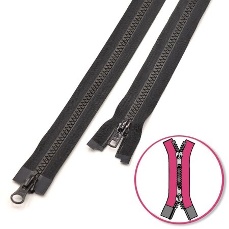 Zipper Black 50cm two-ways Seperable with Teeth Plastic YKK (4335819-580)