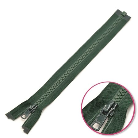 Zipper Dark Green 50cm Seperable with Teeth Plastic YKK (4335956-890)