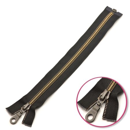 Zipper Black 30cm Seperable Golden Deco Spiral YKK (0904096-580)