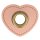 Leatherette Eyelette Patch Heart Light Pink 11mm - Bronze