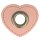 Leatherette Eyelette Patch Heart Light Pink 11mm - old-Silver