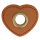 Leatherette Eyelette Patch Heart Brown 11mm - Bronze