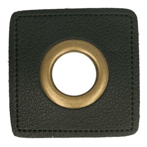 Leatherette Eyelette Patch Black 8mm - Bronze