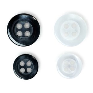 Laundry Buttons, 11mm + 9mm, Nacre / Anthracite 20 Pieces (311210)