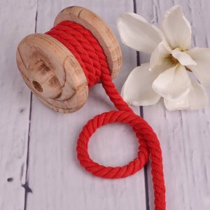 Twisted Cotton Cord XXL Uni Red 12 mm