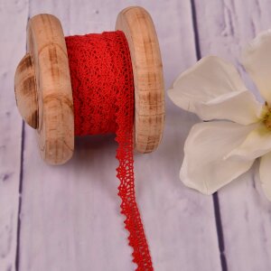 Knitted Trim Lace Trim Red 15 mm