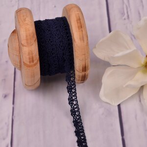 Knitted Trim Lace Trim Navy 15 mm