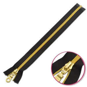Zipper Black Separable with Golden Coil, Pull and Slider...