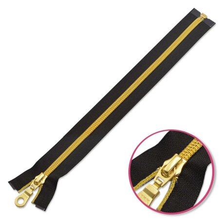 Zipper Black 75cm Separable with Golden Coil, Pull and Slider YKK (4452509-580)