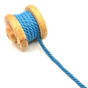 Twisted Cotton Cord Uni Aqua 8 mm