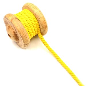 Twisted Cotton Cord Uni Yellow 8 mm