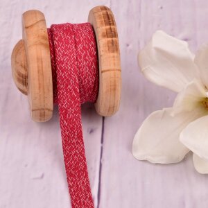 Flat Cotton Cord Hoodie String Red Melange 15mm