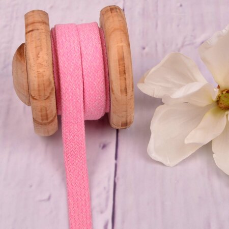 Flat Cotton Cord Hoodie String Light Pink Melange 15mm