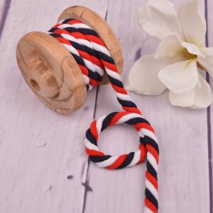 Twisted Cotton Cord XXL Multicolour White Red Navy 12 mm
