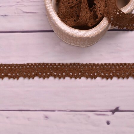 Knitted Trim Lace Brown 25 mm